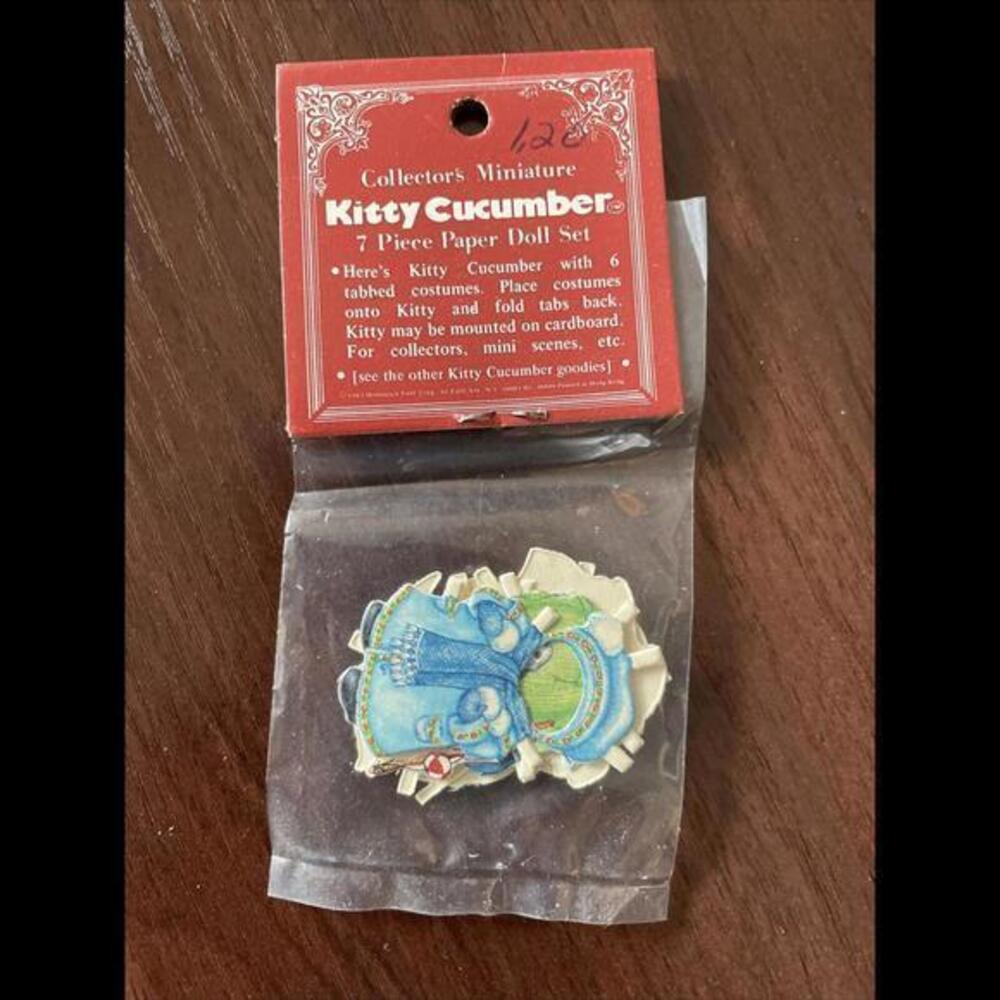 1983 7 Kitty Cucumber Paper Doll Merrimack Publishing Die Cut Ornaments New